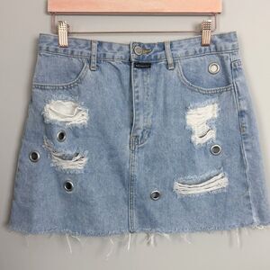UNBRANDED | Distressed Denim Skirt Rivets Inspired D&G Women’s Size 30